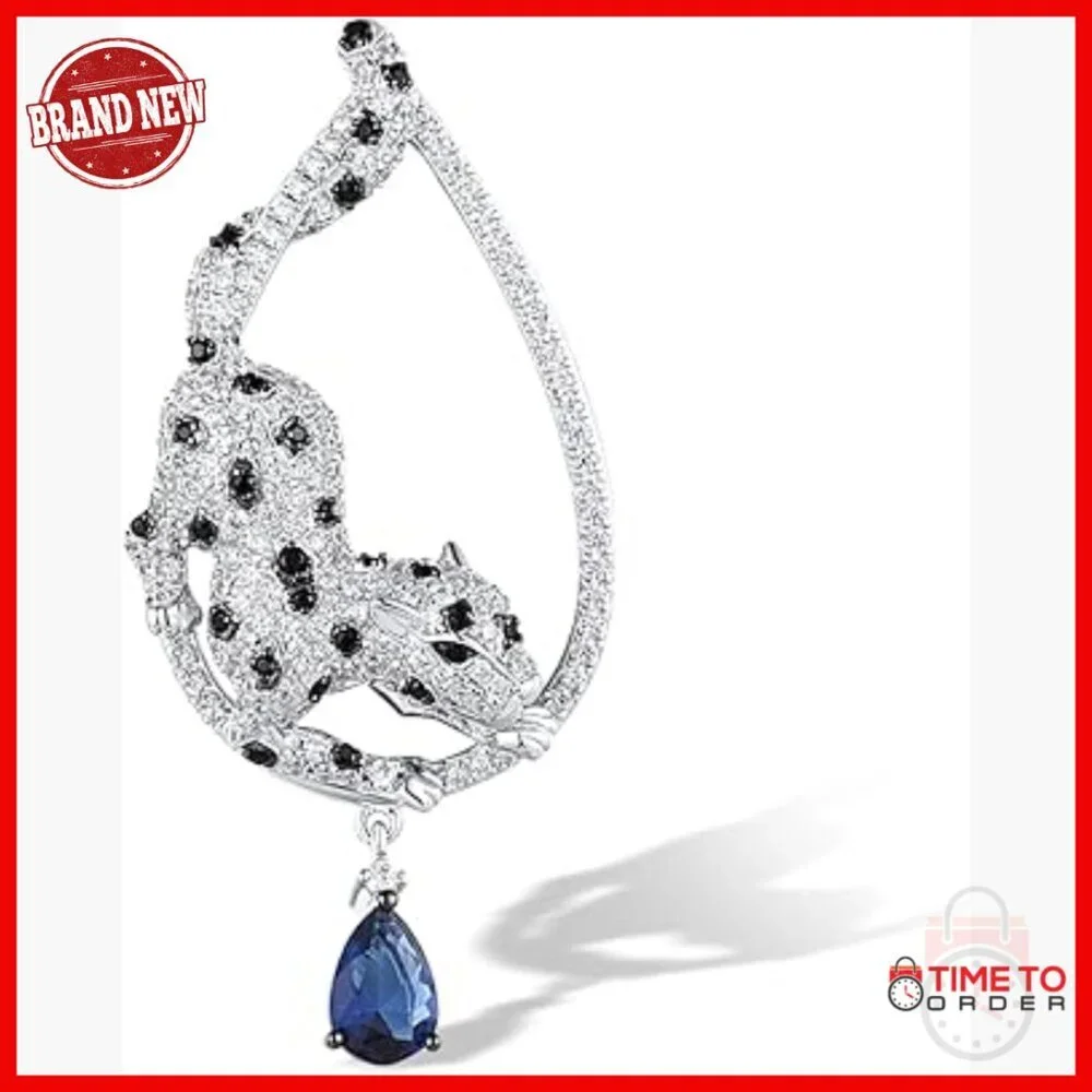 925 Sterling Silver Animal Gemstone Pendant with Cubic Zirconia
